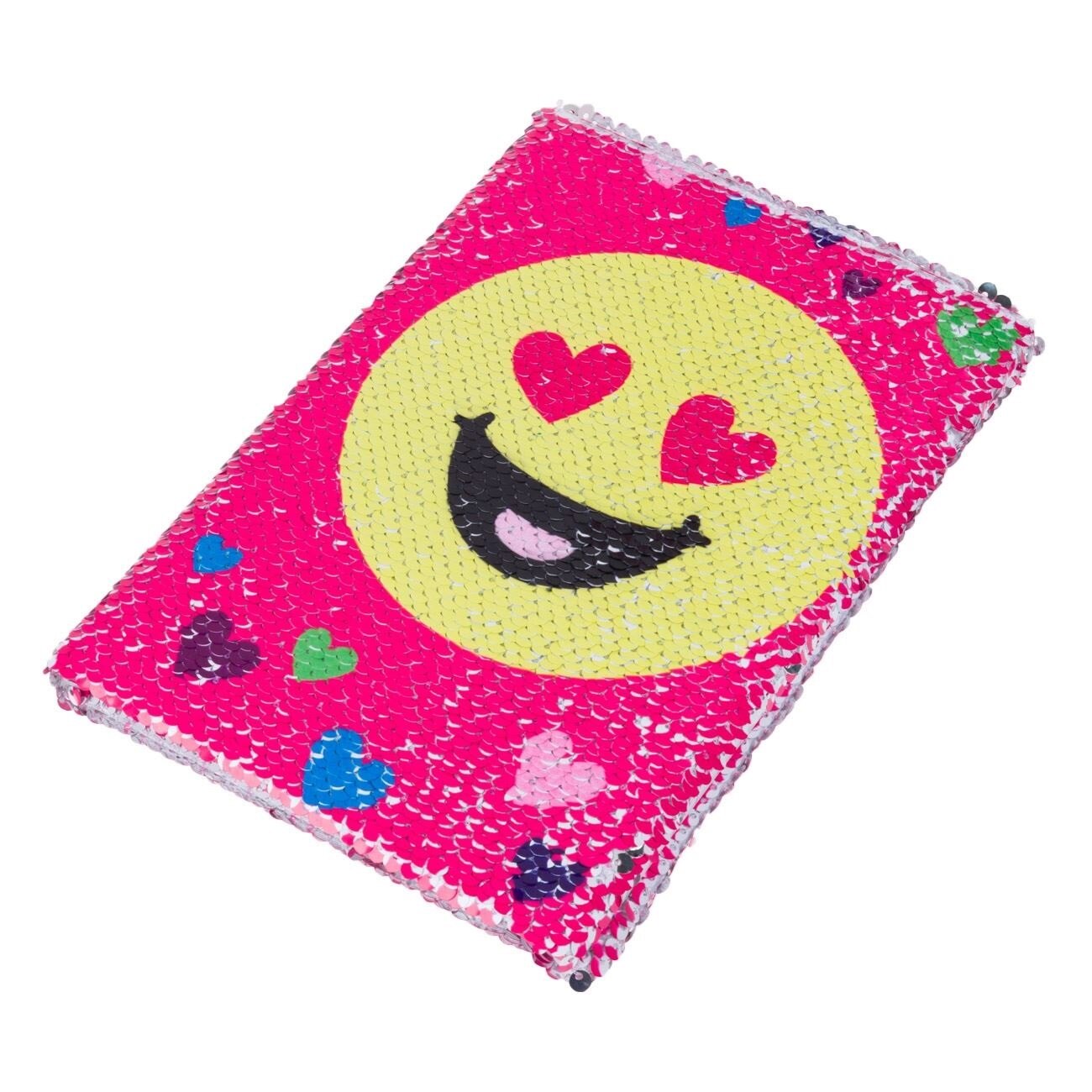 Agenda pentru copii, Zola®,Emoji, paiete reversibile, 80 file
