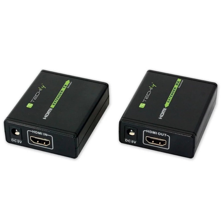 Kit extender - receiver HDMI, pana la 60 m, prin cablu cat. 5e/6/6A/7, Full HD, IDATAEXT-E70, 309739