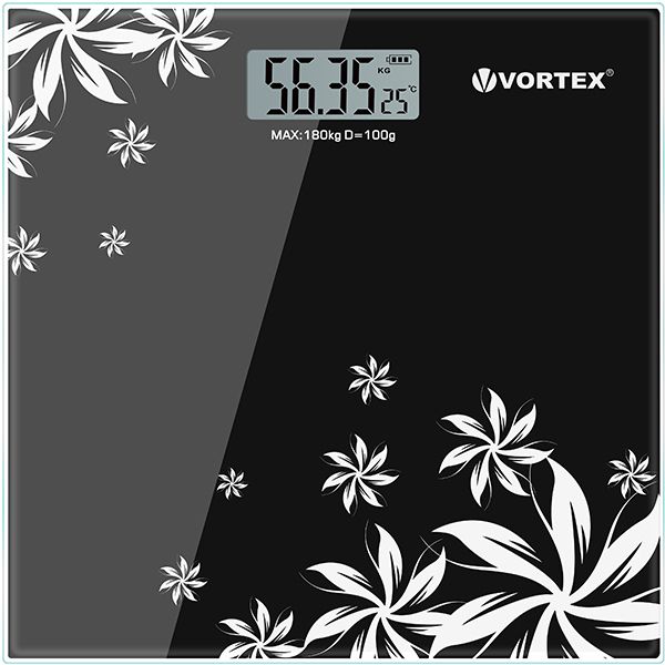 Cantar baie CNTVO4802 Vortex, 180 Kg, Negru