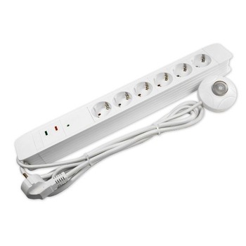 Prelungitor 1.5 metri cu 6 prize schuko + intrerupator de picior 16A Arcas Prelungitor 1.5 metri cu 6 prize schuko + intrerupator de picior 16A Arcas