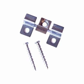 Clips de otel, Decolandia, inoxidabil, cu surub pentru pardoseala de exterior, punga de 100 bucati Clips de otel, Decolandia, inoxidabil, cu surub pentru pardoseala de exterior, punga de 100 bucati