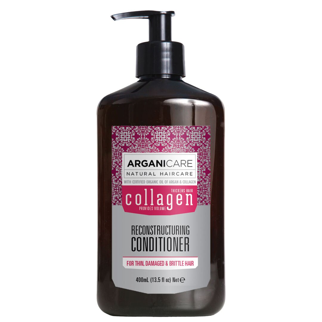 Balsam reparator Arganicare cu colagen pentru par subtire, deteriorat si fragil, 400 ml
