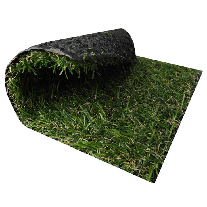 Covor gazon artificial, aspect iarba naturala, Verde, 2.5m latime cu 4m lungime