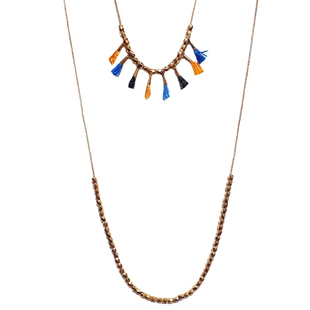 Lantisor boho Fashion Leader dama, multicolor, 68 cm lungime