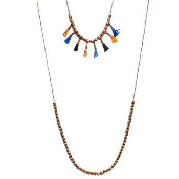 Lantisor boho Fashion Leader dama, multicolor, 68 cm lungime Lantisor boho Fashion Leader dama, multicolor, 68 cm lungime