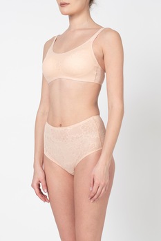 Triumph, Sutien din dantela si jerseu Fit Smart, Piersica Triumph, Sutien din dantela si jerseu Fit Smart, Piersica