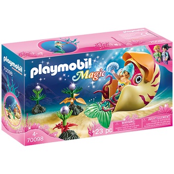 Playmobil Magic, Mermaids world - Sirena in gondola melc de mare Playmobil Magic, Mermaids world - Sirena in gondola melc de mare