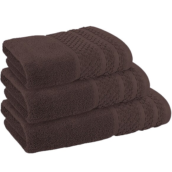 Set 3 prosoape Bamboo Zero Twist Dilios, 50% fibre bambus, 50% bumbac / fibre nerasucite, 550 GSM, 30x50 / 50x90 / 70x140 cm, maro