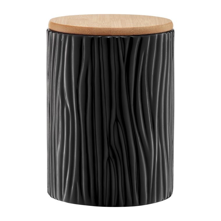 Container din Doldomita cu capac Bamboo, Tuvo, Ambition, 1110 ml, Negru
