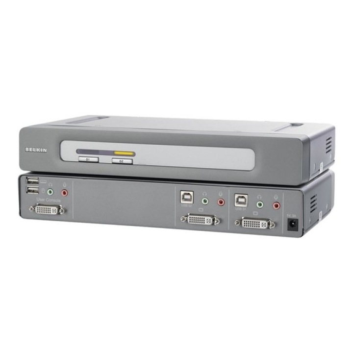 KVM switch, Belkin, OmniView Secure DVI, Dual-link, 2-Port
