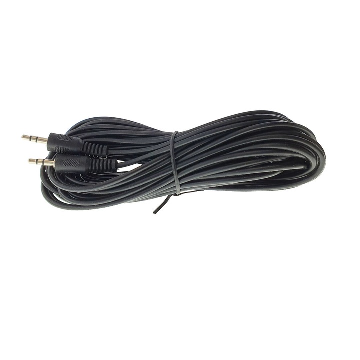 Cablu stereo Jack 3.5mm tata - Jack 3.5mm tata, CJTT10M, lungime 10m, negru