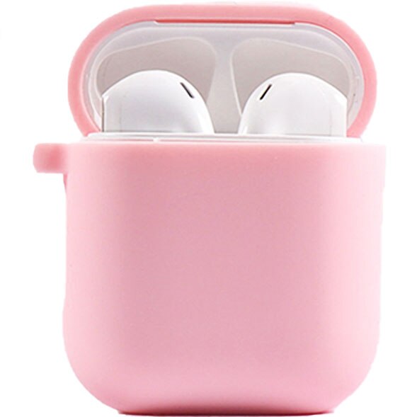 Set husa roz plus cordon antipierdere, silicon, pentru casti airpods
