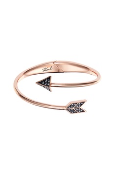 Karl Lagerfeld, Bratara rigida fara inchidere, Auriu rose/ Negru Karl Lagerfeld, Bratara rigida fara inchidere, Auriu rose/ Negru