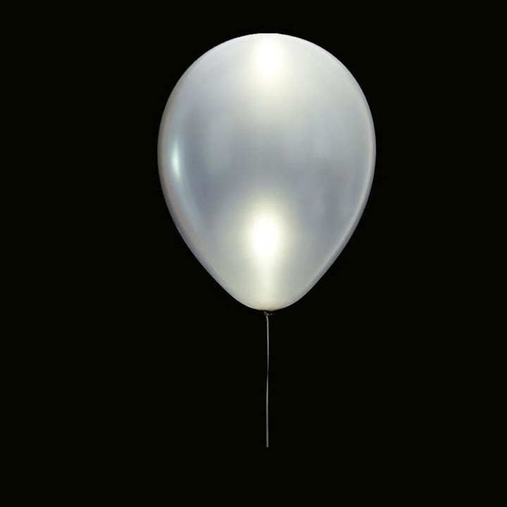 Balon latex cu LED, Argintiu