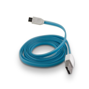 Cablu, ProCart, microUSB silicon, 100 cm, Albastru Cablu, ProCart, microUSB silicon, 100 cm, Albastru