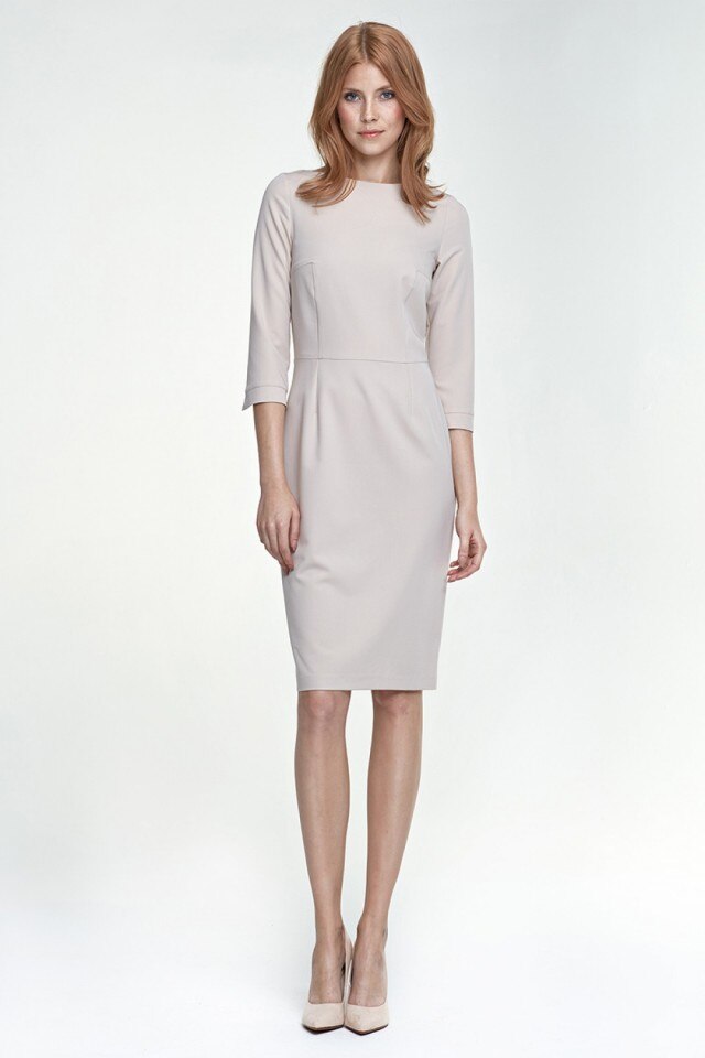 Rochie de zi model 66354 Nife, Bej, 44