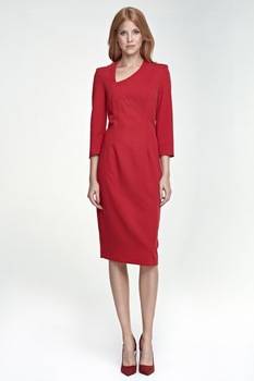 Rochie de zi model 66357 Nife, Rosu, 38 Rochie de zi model 66357 Nife, Rosu, 38