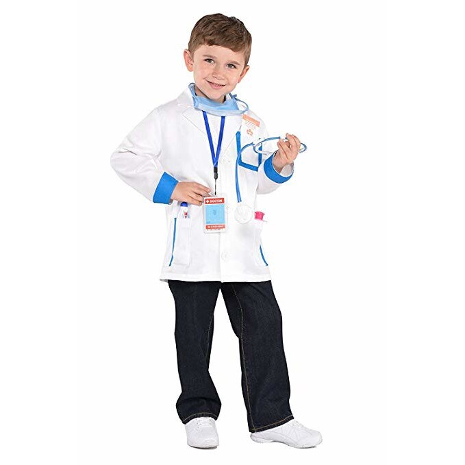 Costum copii unisex Doctor cu accesorii, 4-6ani, Funny Party Shop