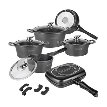 Set oale si tigai 15 piese, Royalty Line, Premium RL ES 1015, Negru Set oale si tigai 15 piese, Royalty Line, Premium RL ES 1015, Negru