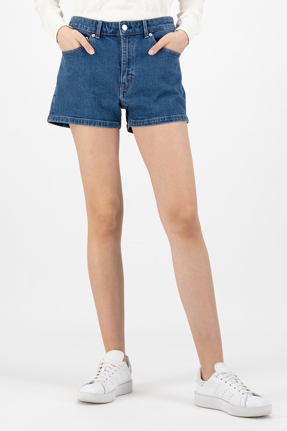 Calvin Klein Jeans, Pantaloni scurti regular fit din denim, Albastru, 26