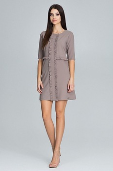 Rochie de zi model 116231 Figl, Bej, L Rochie de zi model 116231 Figl, Bej, L