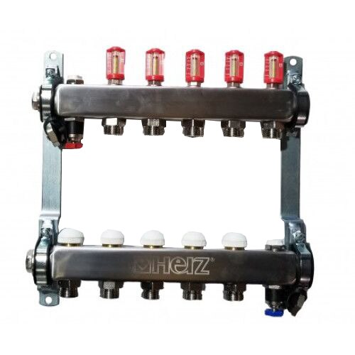 Ansamblu distribuitor cu debitmetru inox 5 cai, 1