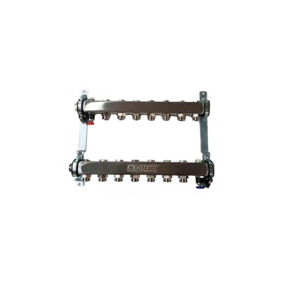 Set distribuitor inox compact, 7 cai pentru incalzire Herz, cu intrare 1