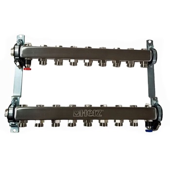 Set distribuitor inox compact, 8 cai pentru incalzire Herz, cu intrare 1 Set distribuitor inox compact, 8 cai pentru incalzire Herz, cu intrare 1