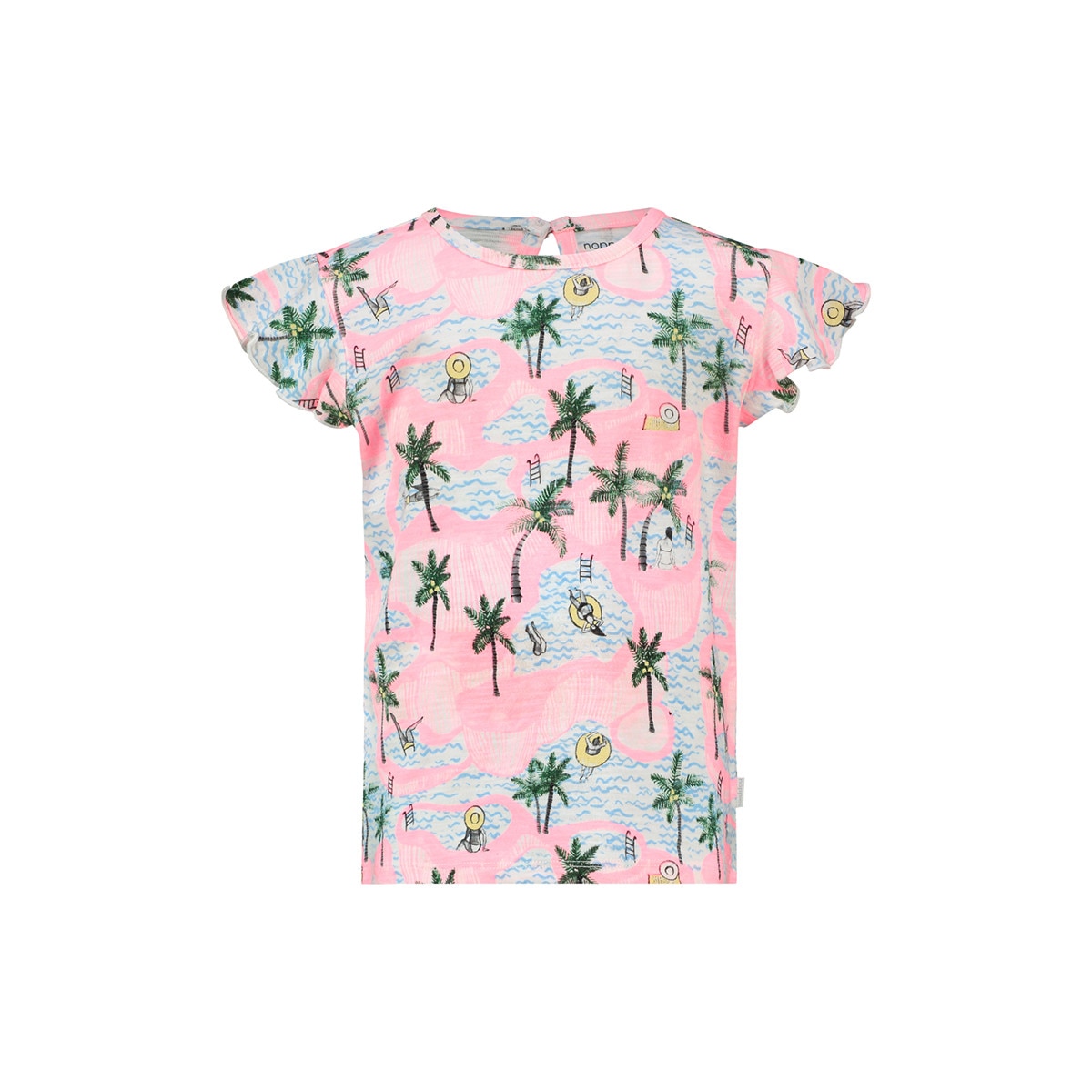 Tricou fetite, Noppies, imprimeu tropical, Clay, multicolor