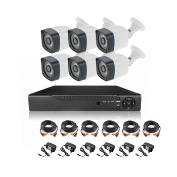 Kit supraveghere video 6 camere exterior FullHD 2 Megapixeli -20m Night Vision - vizionare live telefon mobil + DVR Kit supraveghere video 6 camere exterior FullHD 2 Megapixeli -20m Night Vision - vizionare live telefon mobil + DVR