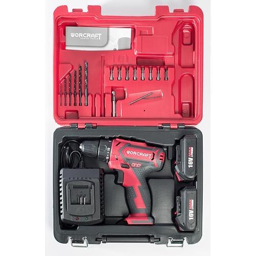 Masina gaurit/insurubat cu 2 acumulatori 1.5Ah 16V - Worcraft