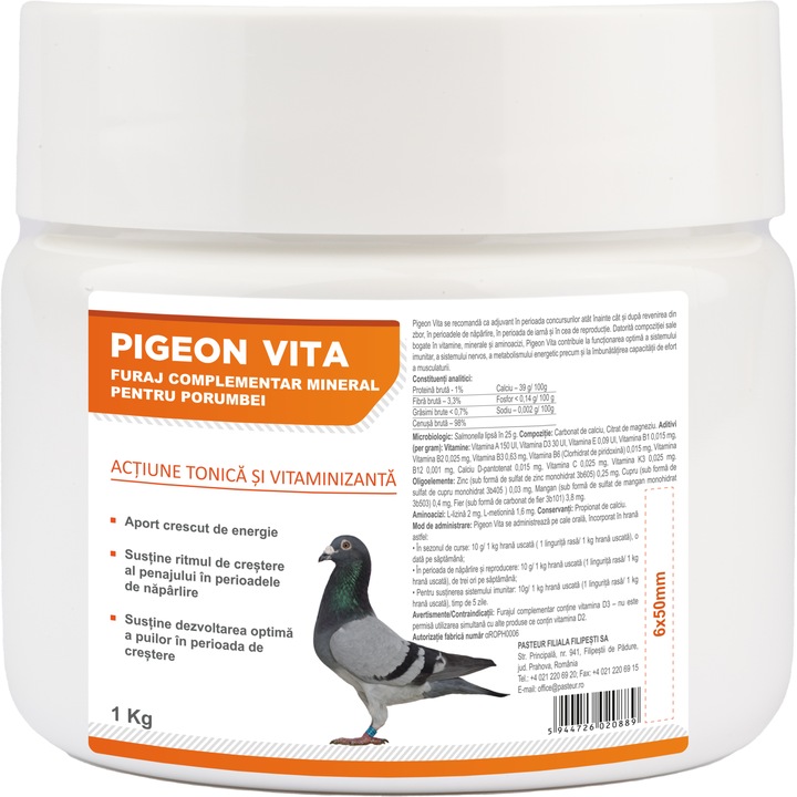 Supliment nutritiv pentru porumbei Pigeon-Vita, Pasteur, 1 kg