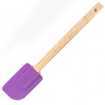 Spatula din silicon Gemma, cu maner din lemn, 29x5 cm, violet Spatula din silicon Gemma, cu maner din lemn, 29x5 cm, violet