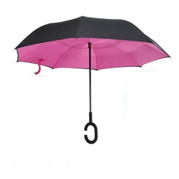 Umbrela, inchidere inversa, negru/ciclam,107 cm Umbrela, inchidere inversa, negru/ciclam,107 cm