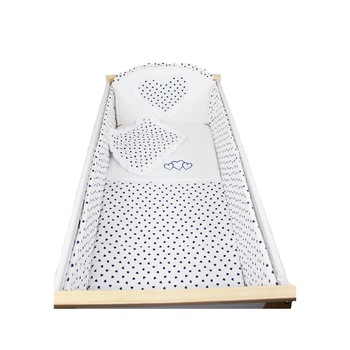 Lenjerie 5 piese, Blue hearts, 120x60cm Lenjerie 5 piese, Blue hearts, 120x60cm