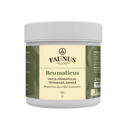 Gel Reumaticus (pentru dureri reumatice), Untul-pamantului, Tataneasa, Arnica, 250ML, Faunus Plant