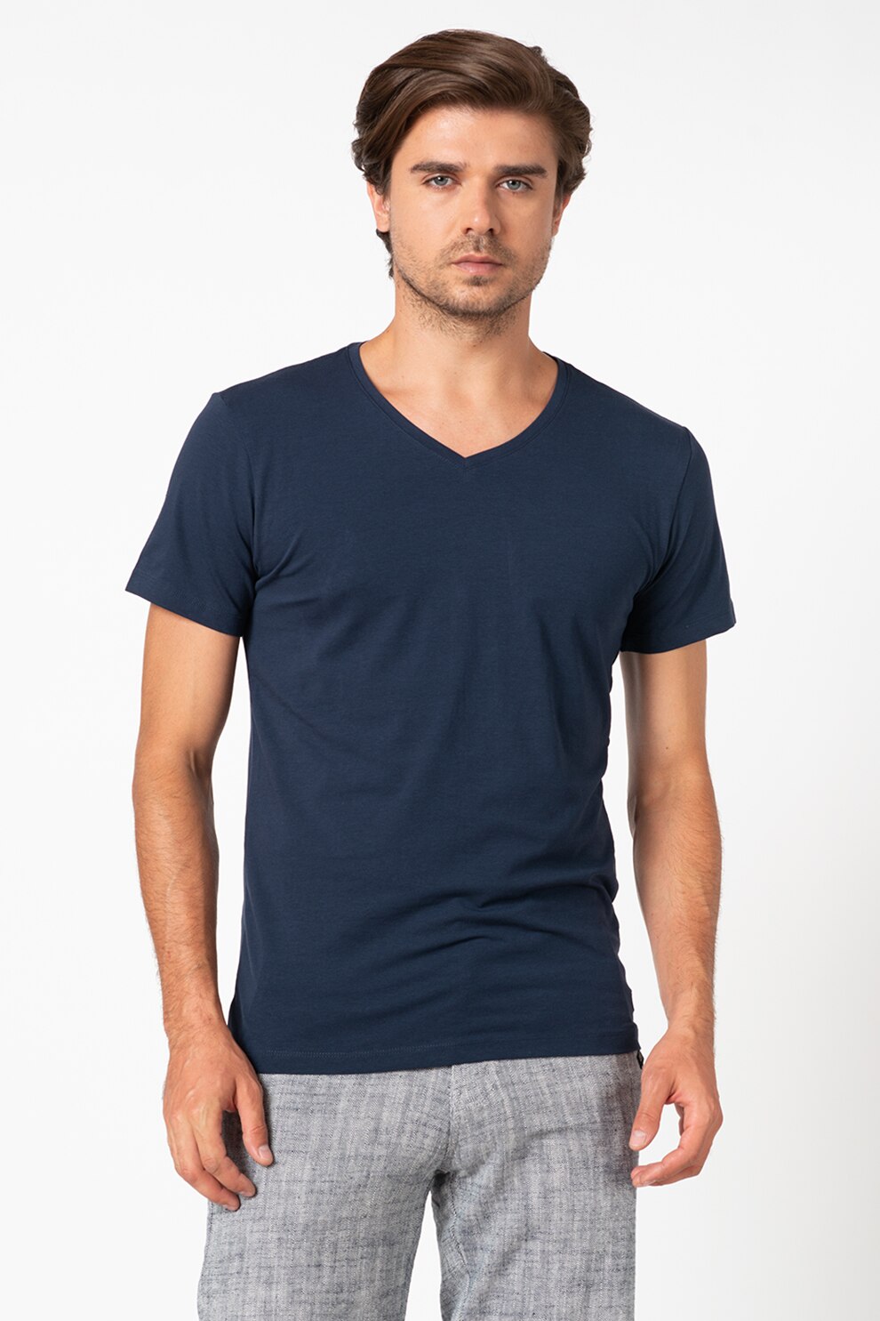 BLEND, Tricou cu decolteu en-coeur, Bleumarin, S