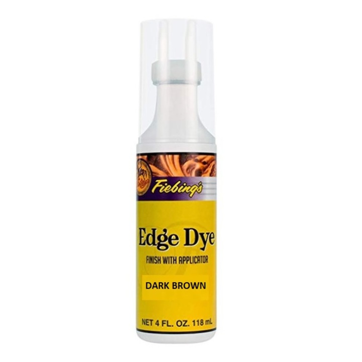 Vopsea canturi piele cu aplicator EDGE DYE FINISH dark brown 118 ml, Fiebings