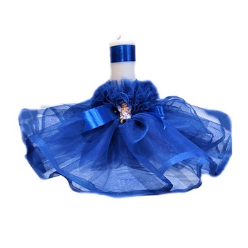 Lumanare botez din tull-Albastru Lumanare botez din tull-Albastru