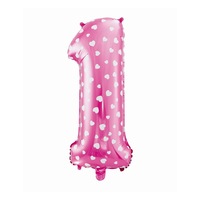 balon folie figurina cifra 1 deco roz cu inimioare albe 61cm imagen 20_0_
0