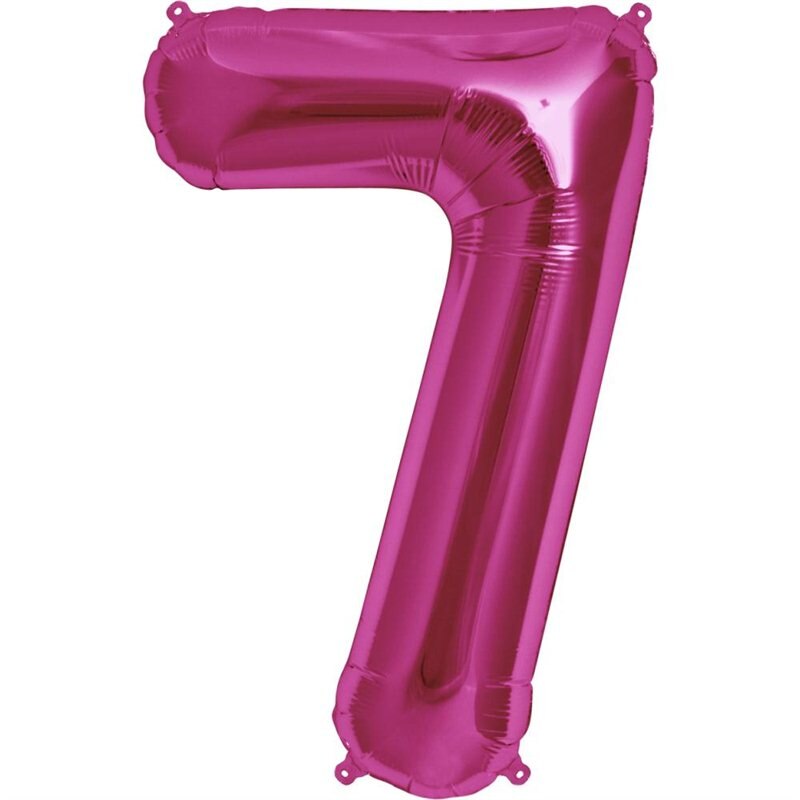 Balon Folie Mare Cifra 7 Roz - 86cm, Amscan 28293