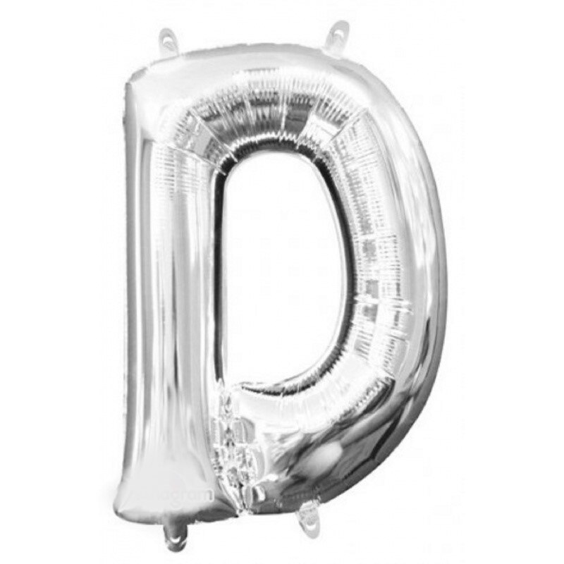 Balon Folie Litera D Argintiu - 41 cm, Amscan 33017