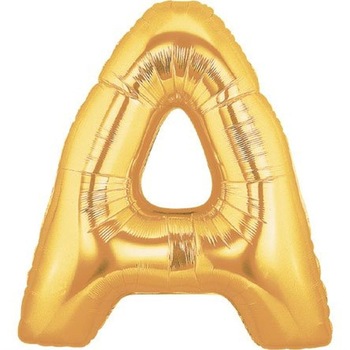 Balon folie mare litera A auriu - 86cm, 32947 Balon folie mare litera A auriu - 86cm, 32947