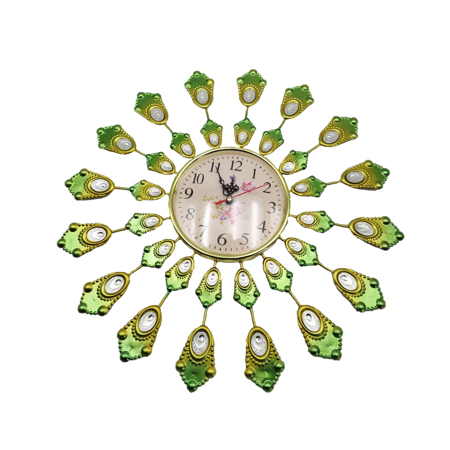 Ceas mecanic, metalic , verde 45 cm