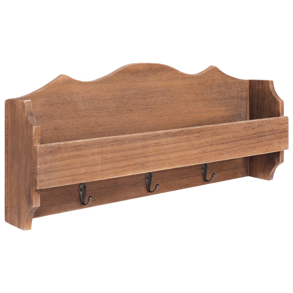 Cuier de perete, vidaXL, Lemn paulovnia, 50x10x23 cm, Maro