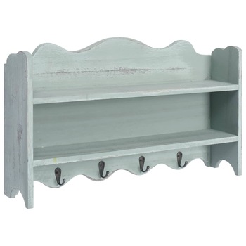 Cuier de perete, vidaXL, Lemn, 50x10x30 cm, Verde Cuier de perete, vidaXL, Lemn, 50x10x30 cm, Verde