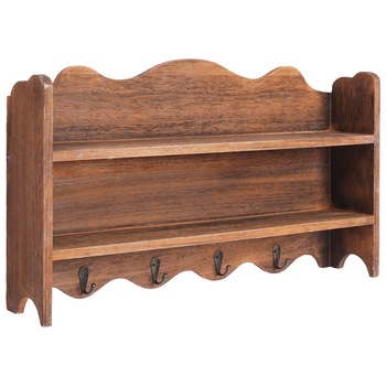 Cuier de perete, vidaXL, Lemn, 50x10x30 cm, Maro Cuier de perete, vidaXL, Lemn, 50x10x30 cm, Maro