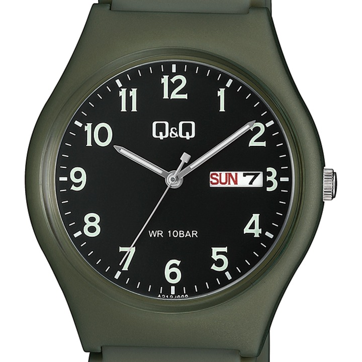 Ceas Q&Q A218J001Y, Verde, WR 100m