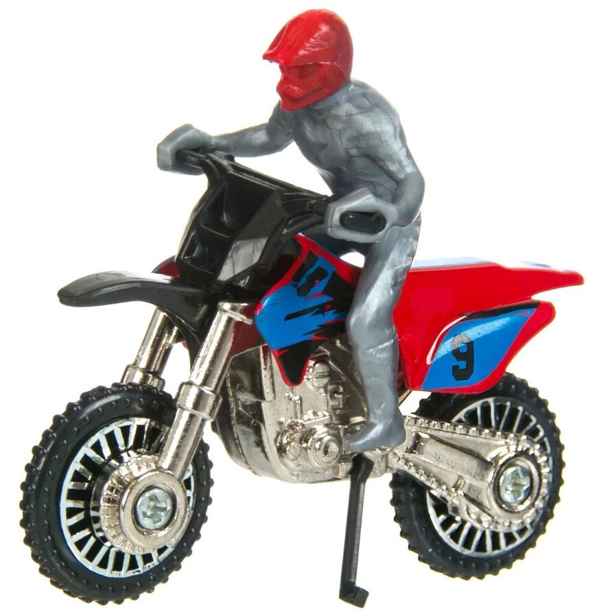 Motocicleta Zola®, cu conducator, 6x3x5.5 cm