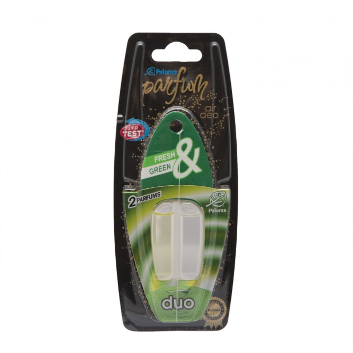 Odorizant lichid auto Paloma, Parfum DUO Fresh/Green,1 bucata
